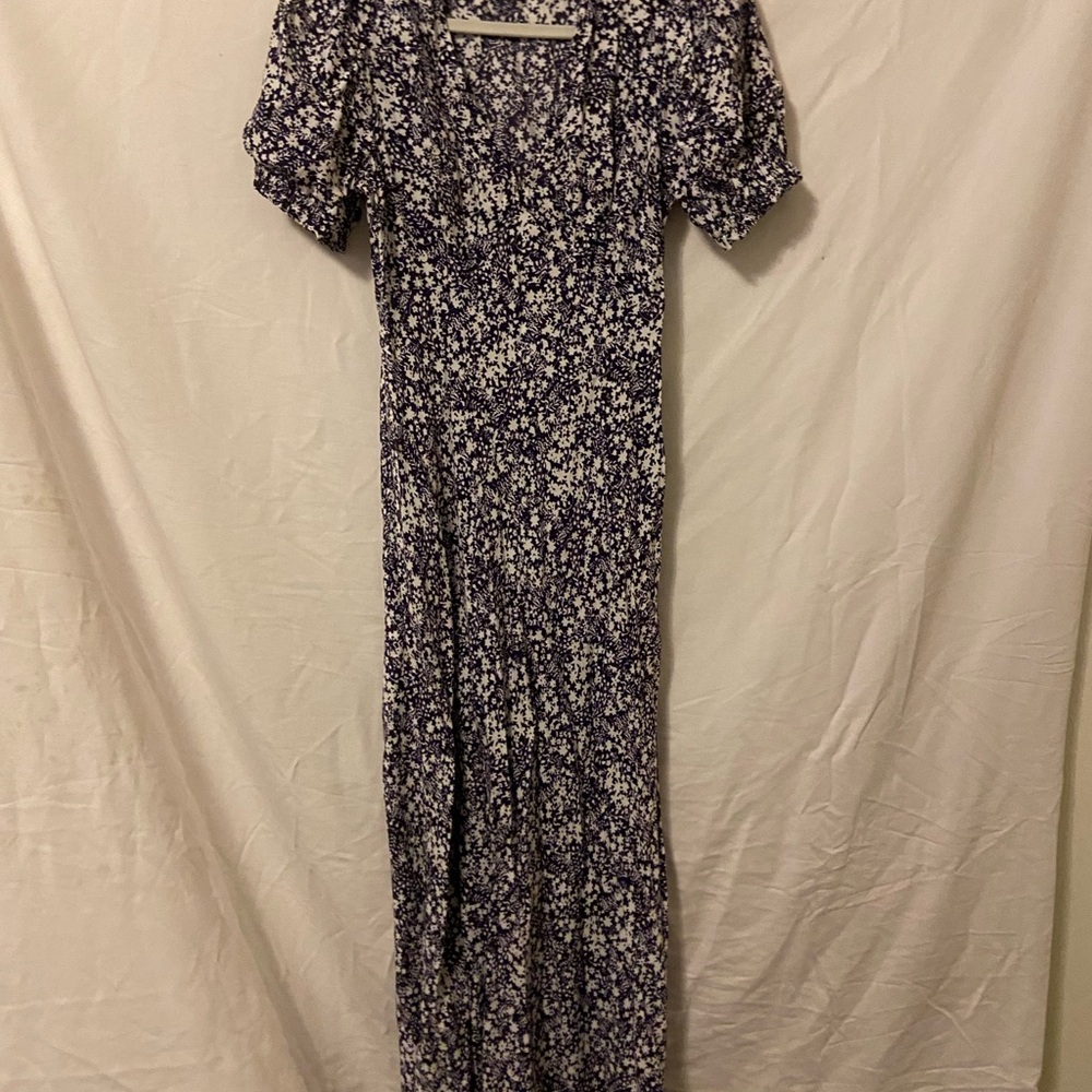 a new day Black and White Puff Sleeve Sundress